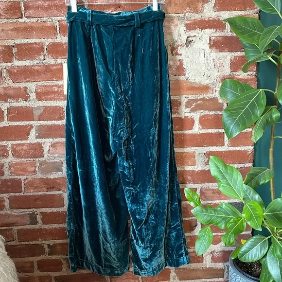 🆕NWT Anthropologie Velvet Wide Leg Trousers